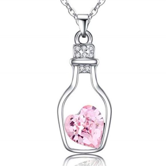 Brand new necklace with Love Drift wine perfume bottle pendant. Blue - Picture 7 of 8